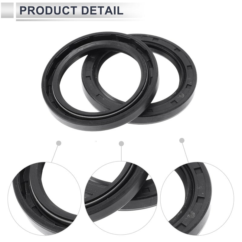 RATCHROLL Universal Oil Seal TC Double Lip W Steel Spring Seal Ring Rotary Shaft Seal 44x60x7mm High Pressure Nitrile Rubber Black 5 Pcs - Image 5